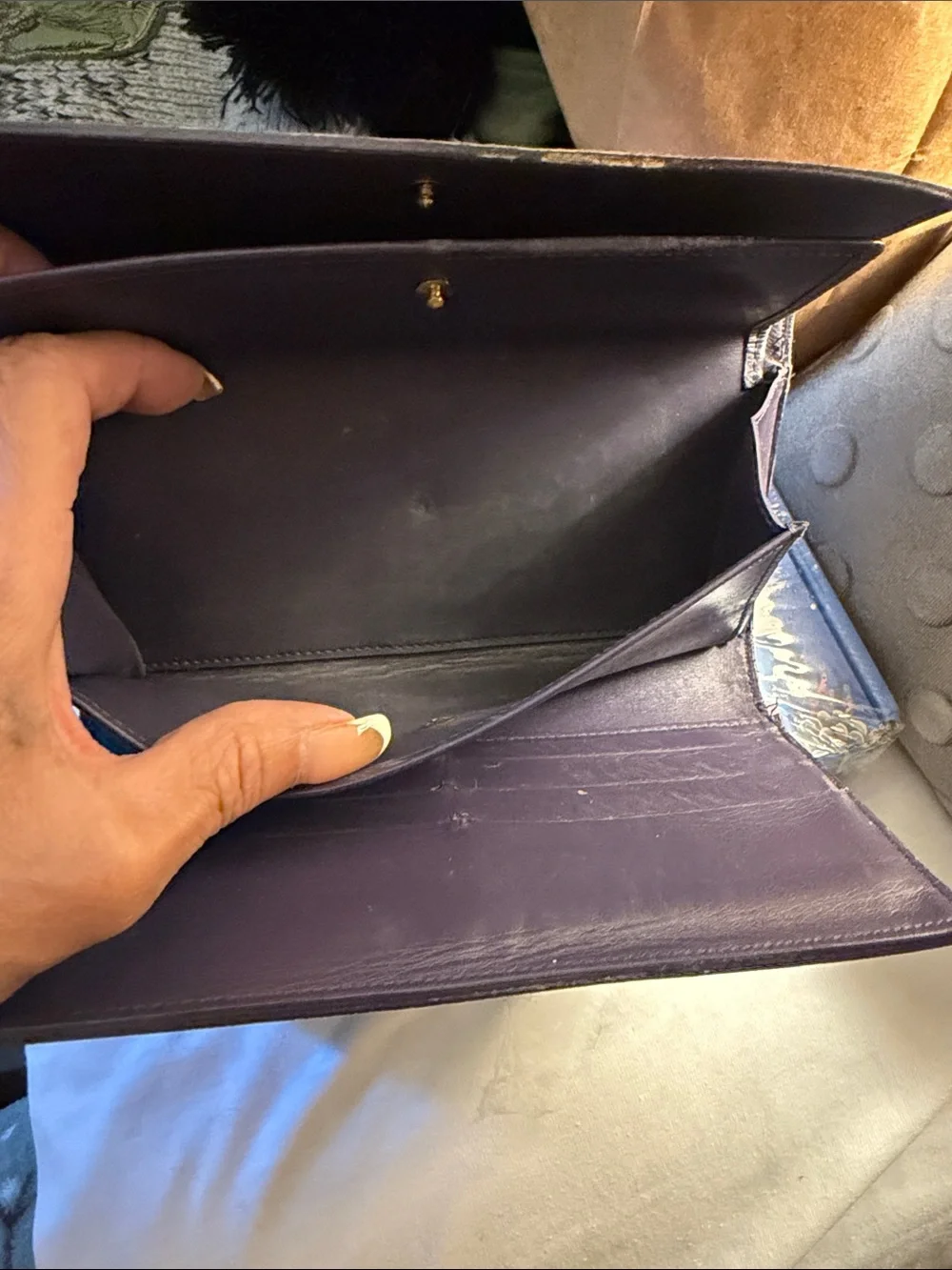 Louis Vuitton Vernis Brown Embossed Continental Wallet with Gold Snap